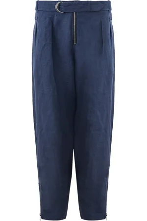 Emporio Armani Chinos, male, , XL, Linen Denim Effect Trousers