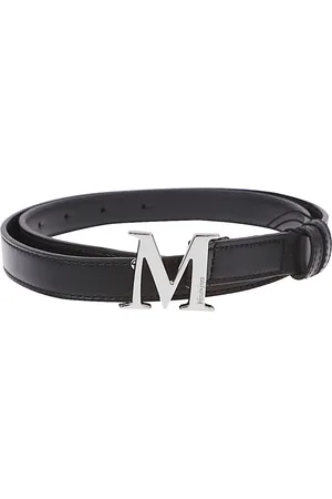 Max Mara Belts, female, , XS, Leather Belt Gunmetal Buckle