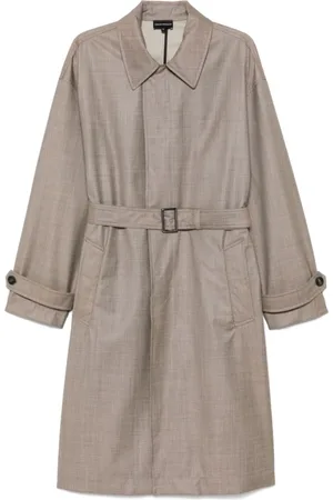 Emporio Armani Belted Coats, male, , L, Coats with Detachable Waist Belt