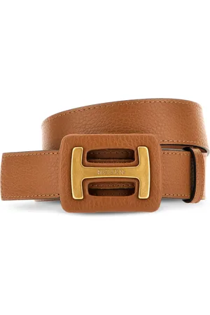 Hogan Leather Belt with H Buckle