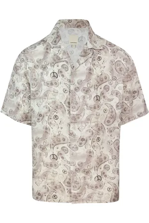 Emporio Armani Casual Linen Blend All-Over Print Shirt
