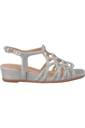 Alma en Pena Wedges, female, , 5 UK, Beaded mid wedge sandal