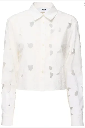 Msgm Shirts, female, , XS, Long Sleeve Italian Collar Shirt