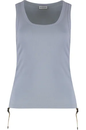 Burberry Ribbed Tank Top with Gathered Sides