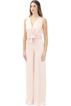 Max Mara Jumpsuits, female, , S, Elegant Pink Jumpsuit with Bow Detail