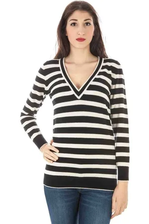 Fred Perry V-neck Knitwear, female, , S, Black Wool V-Neck Logo Jumper