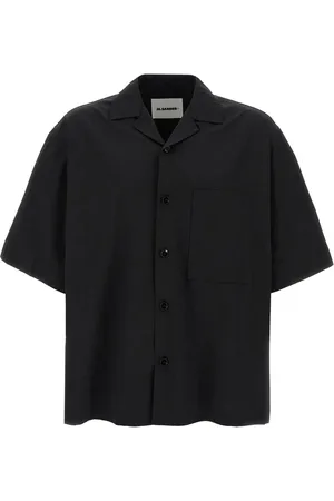 Jil Sander Short Sleeve Shirts, male, , M, Cotton Cuban Collar Shirt