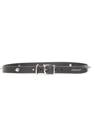 UNDERCOVER Belts, male, , ONE SIZE, Studded Leather Belt with Logo