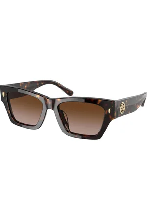 Tory Burch Sunglasses, female, , 52 MM, Stylish Sunglasses in Dark Havana/ Shaded