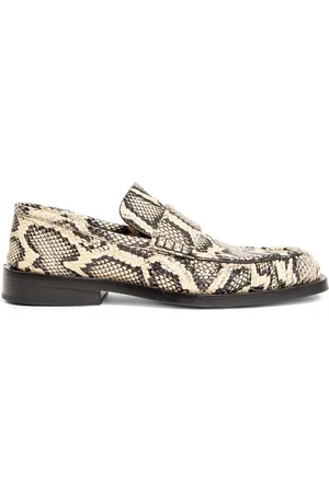 Jil Sander Python Print Loafer with Block Heel