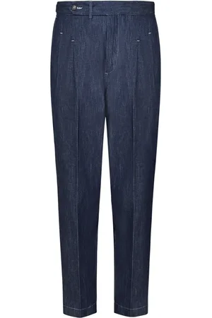 LOW BRAND Suit Trousers, male, , W40, Cotton Trousers with Pleats
