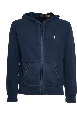 Ralph Lauren Zip-throughs, male, , M, Navy Sweatshirt with Drawstring Hood
