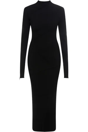 Balenciaga Maxi Dresses, female, , XS, Ribbed Long Sleeve Dress