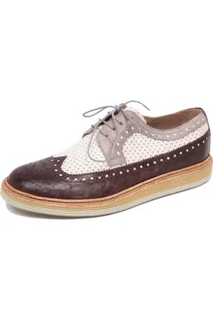 Corvari Laced Shoes, male, , 6 UK, Vintage Effect Shoe in Grey/Ivory