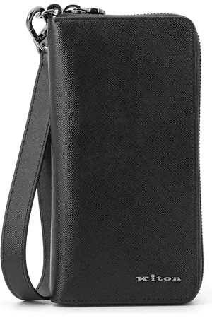 Kiton Phone Accessories, male, , ONE SIZE, Leather Wallet with Zip Closure