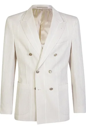 ELEVENTY Blazers, male, , S, Double-Breasted Linen Cotton Jacket
