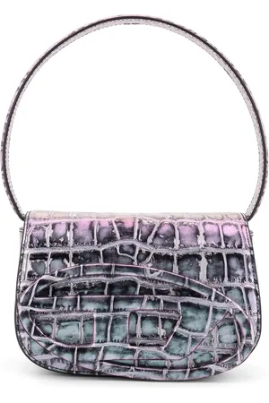 Diesel Handbags, female, , ONE SIZE, Metallic Leather Shoulder Bag with Pockets