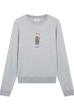 Maison Kitsuné Grey Jumper with Embossed Logo