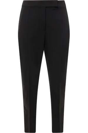 Max Mara Tapered Trousers, female, , L, Wool Trousers with Satin Band