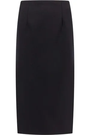 VALENTINO Midi Skirts, female, , S, Wool Skirt with Front Slits