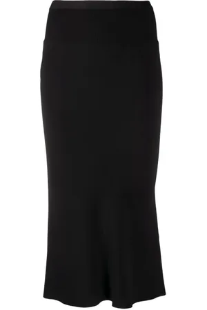 Rick Owens Midi Skirts, female, , L, Mid-length Knit High-Waisted Skirt