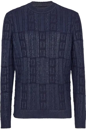 Fendi Round-neck Knitwear, male, , XL, Ribbed Jumper Regular Fit Italy