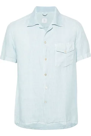 ELEVENTY Linen Short Sleeve Shirt