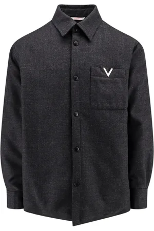 VALENTINO Grey Snap Button Jackets Quilted Lining