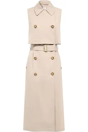Burberry Vests, female, , 2XS, Double-Breasted Coat with Belt