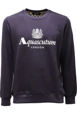 Aquascutum Navy Cotton Sweatshirt Qmf002L0