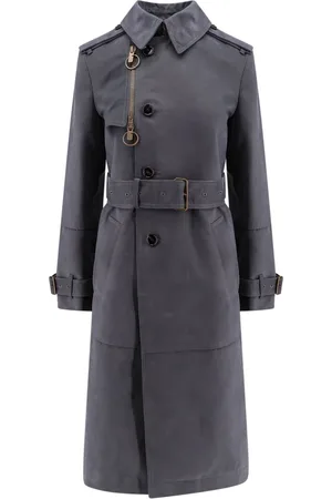 Burberry Grey Zipper Coat with Belt