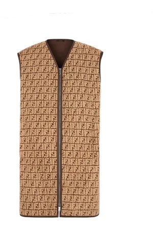 Fendi Vests, male, , L, Wool Blend Zip Jacket