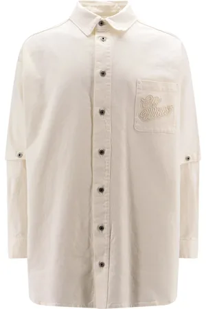OFF-WHITE Button-Up Shirt with Logo Embroidery