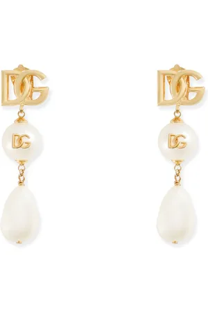 Dolce & Gabbana Bijoux Clip Earrings Monogram Pearl