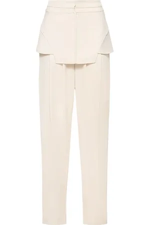 ANDREA ADAMO Trousers with Button and Zip Closure