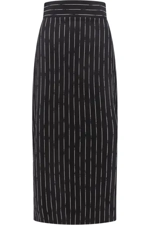 Alexander McQueen Midi Skirts, female, , XS, Wool High-Waisted Skirt