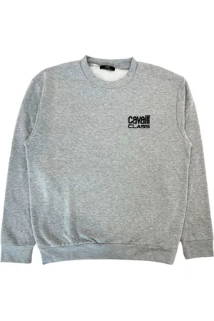 Roberto Cavalli Sweatshirts, male, , M, Embroidered Logo Fleece Hoodie