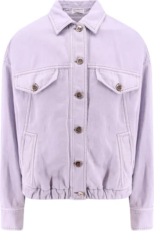 Brunello Cucinelli Denim Jackets, female, , XS, Linen Blend Button-Up Jacket