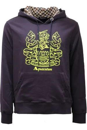 Aquascutum Navy Cotton Hooded Sweatshirt