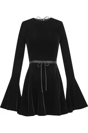 Saint Laurent Open-Back Viscose Dress with Flared Cuff