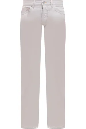 Maison Margiela Straight Jeans, male, , W30, Grey Jeans Comfort Fit Metal Buttons