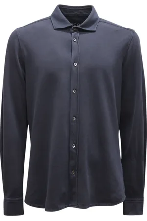 Circolo Formal Shirts, male, , S, Navy Piquet Shirt Cn4296 Model