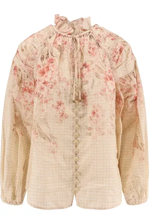 ZIMMERMANN Floral Ruffle Collar Shirt
