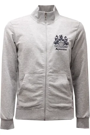 Aquascutum Grey Melange Full Zip Cotton Sweatshirt