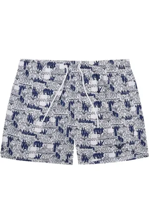 Emporio Armani White Polyester Swim Shorts Stylish Model