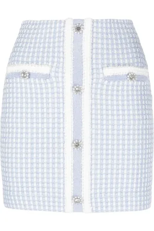 Self-Portrait Short Skirts, female, , M, lurex knitted mini skirt