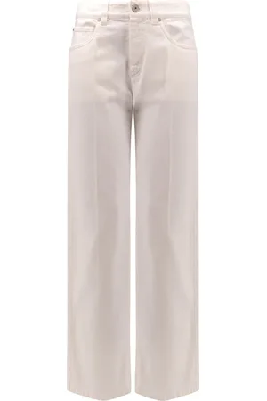 Brunello Cucinelli Straight Jeans, female, , M, Trousers with Leather Logo Tag