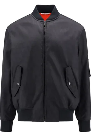 VALENTINO Bomber Jackets, male, , L, Zip-Up Jacket Ribbed Trim
