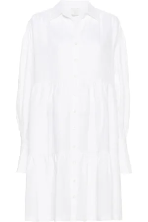 ELEVENTY Midi Dresses, female, , M, Linen Midi Dress with Buttons