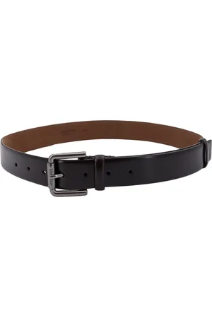 Max Mara Leather Belt with Logo Buckle